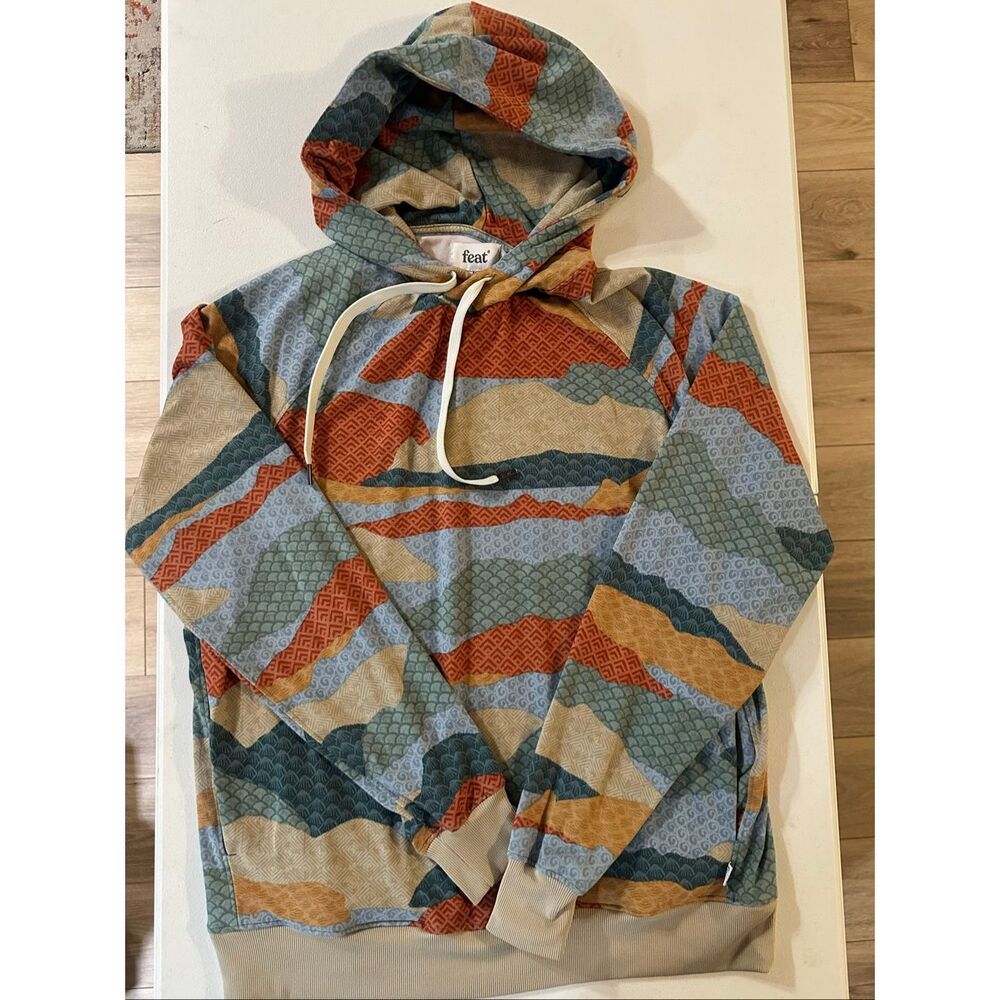 Feat Womens Multicolor Camouflage BlanketBlend Pullover Hoodie Size Medium